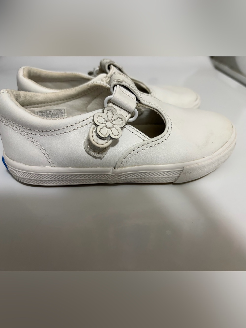 Keds White Mary Jane Shoe with Flower Strap